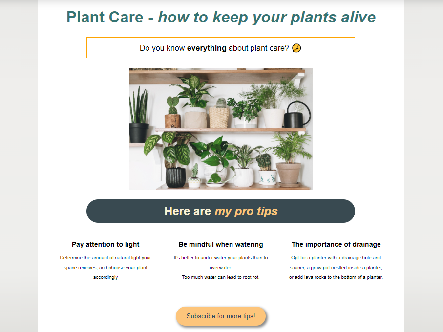 Plant Project - SheCodes Basics Workshop